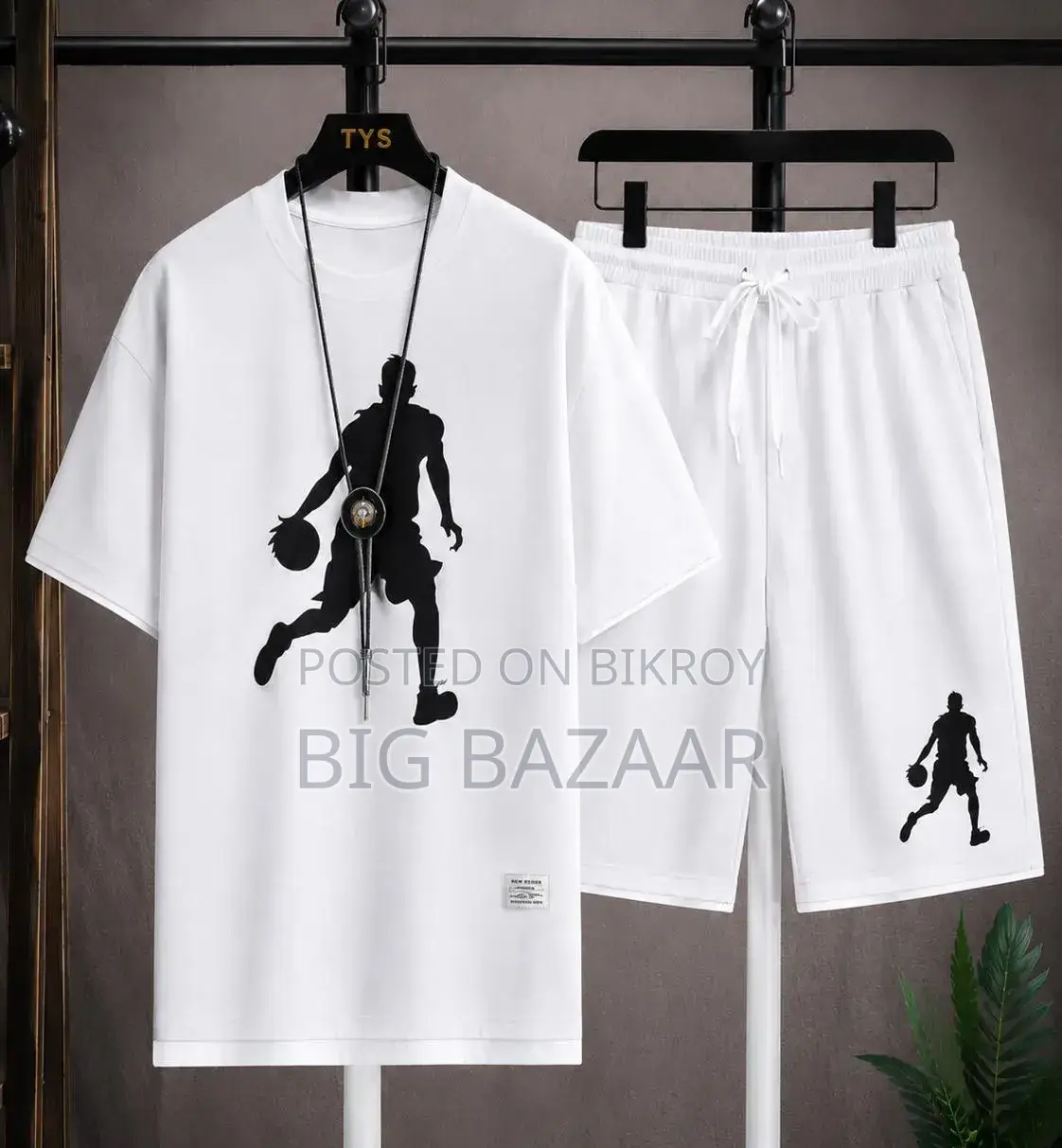 White Premium T-Shirt and Shorts Co-ord Set