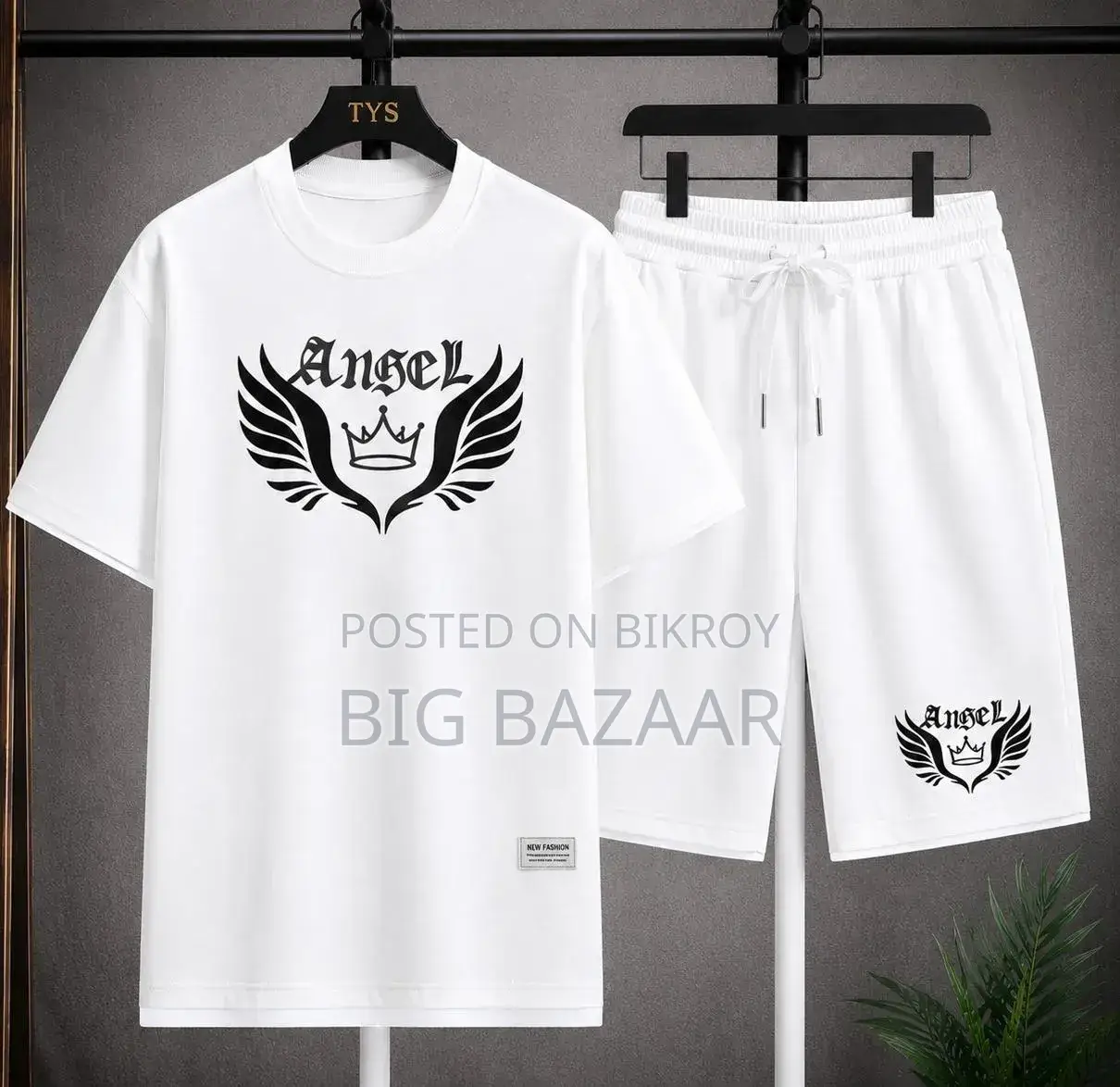 White Premium T-Shirt and Shorts Co-ord Set