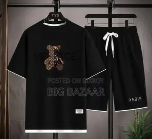 Black Premium T-Shirt and Shorts Co-ord Set