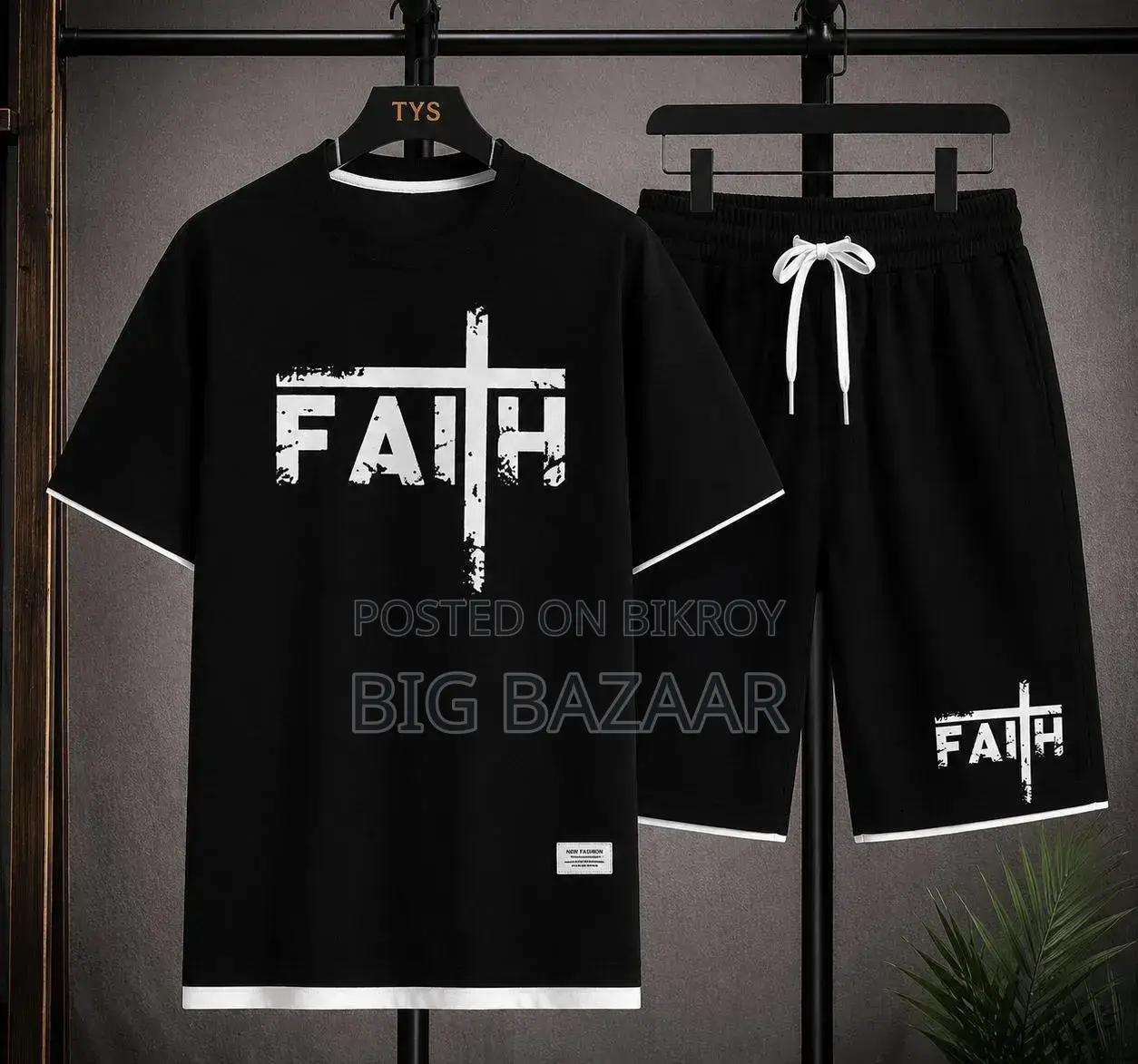 Black Premium T-Shirt and Shorts Co-ord Set