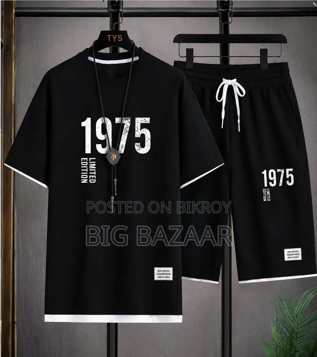 Black Premium T-Shirt and Shorts Co-ord Set