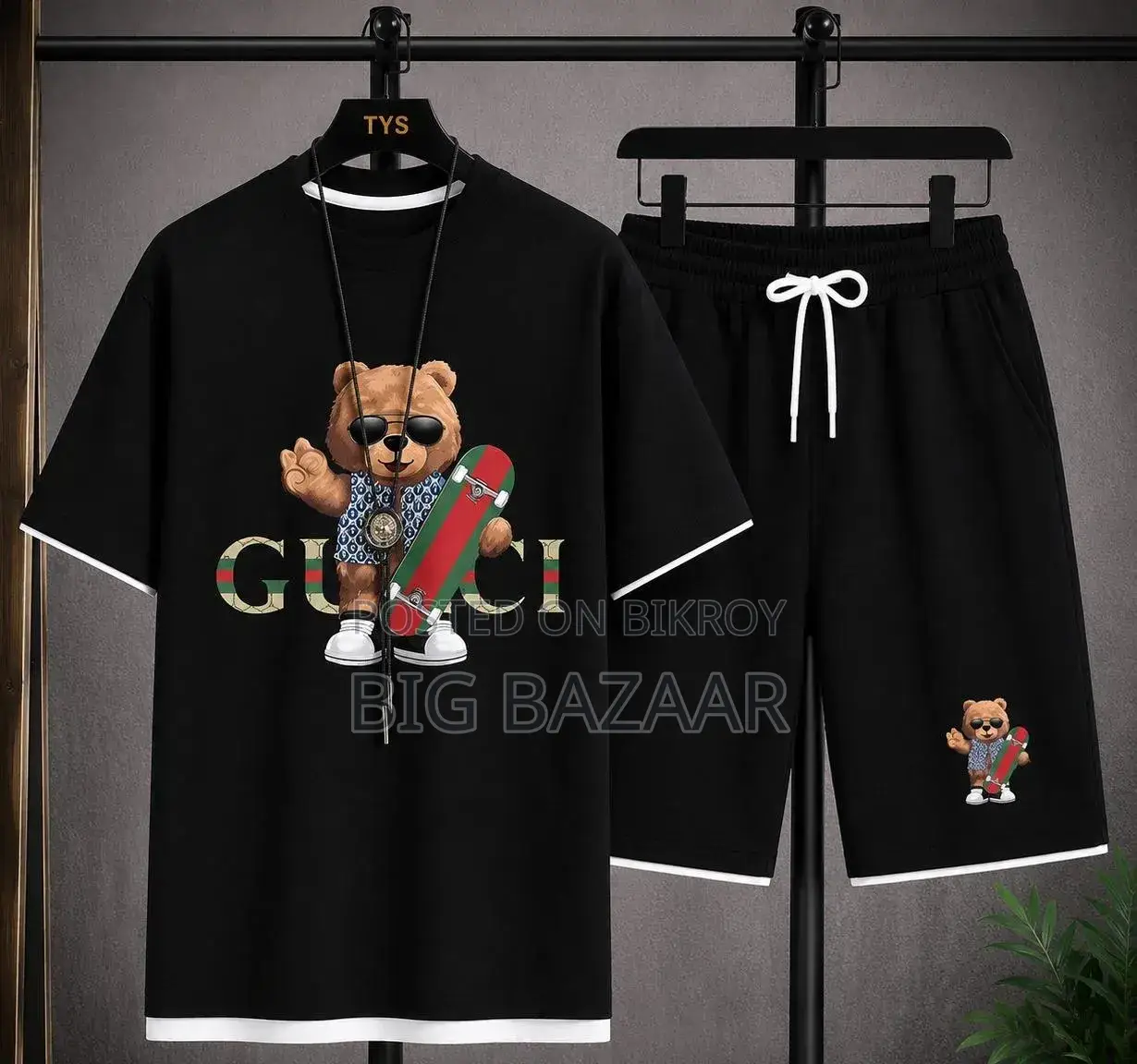 Black Premium T-Shirt and Shorts Co-ord Set