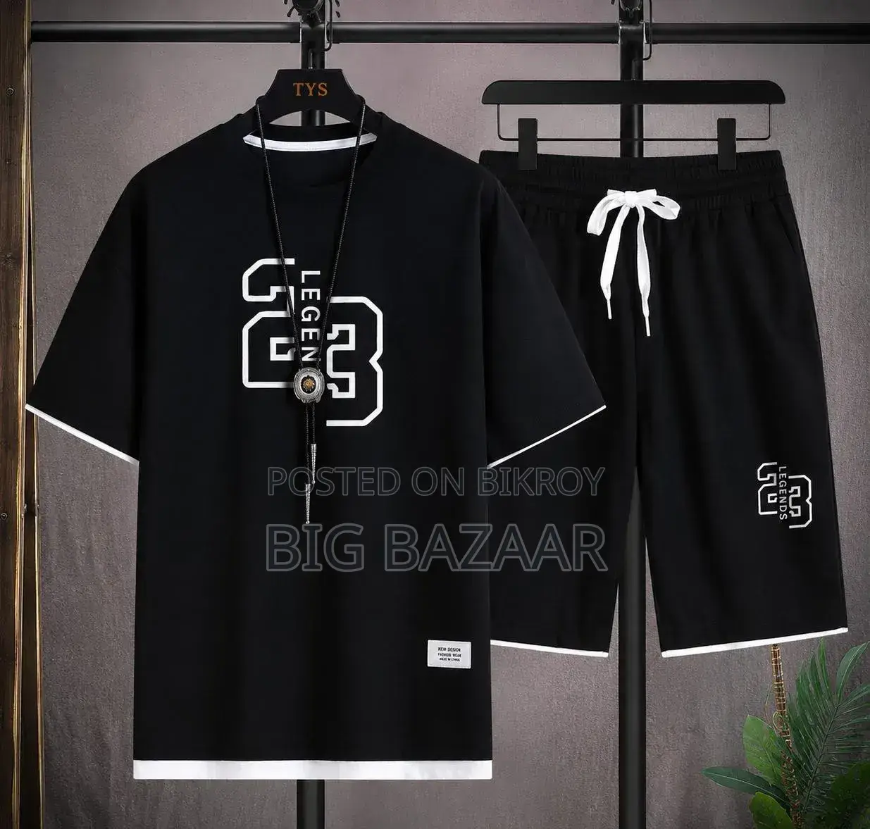 Black Premium T-Shirt and Shorts Co-ord Set