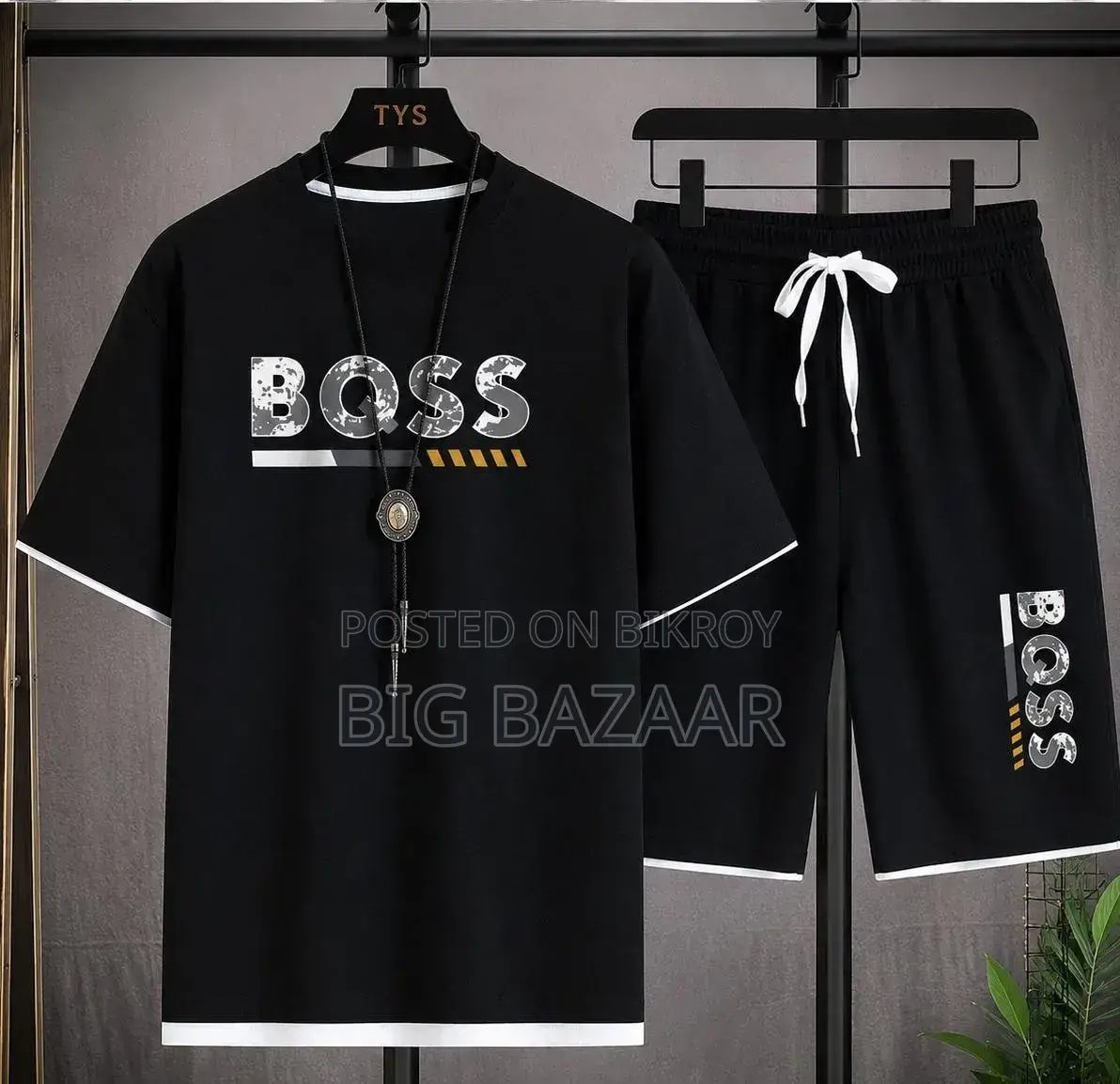 Black Premium T-Shirt and Shorts Co-ord Set