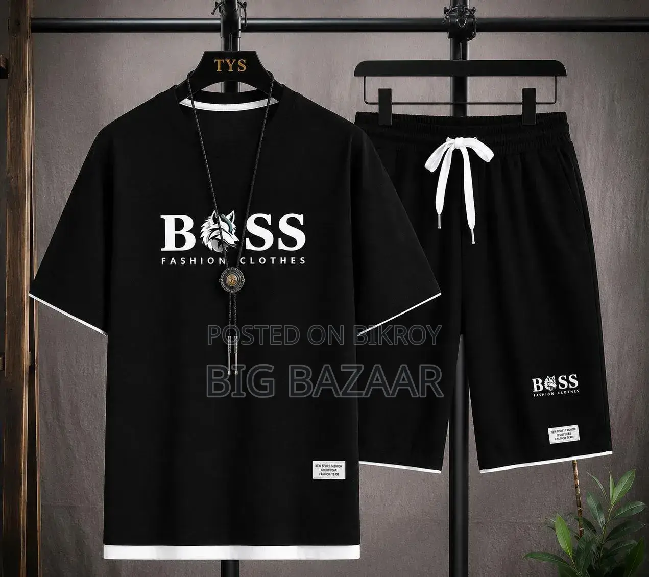 Black Premium T-Shirt and Shorts Co-ord Set