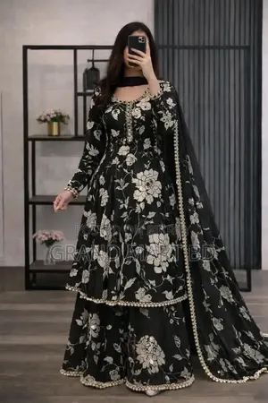 গোলাপ গাউন থ্রি পিস