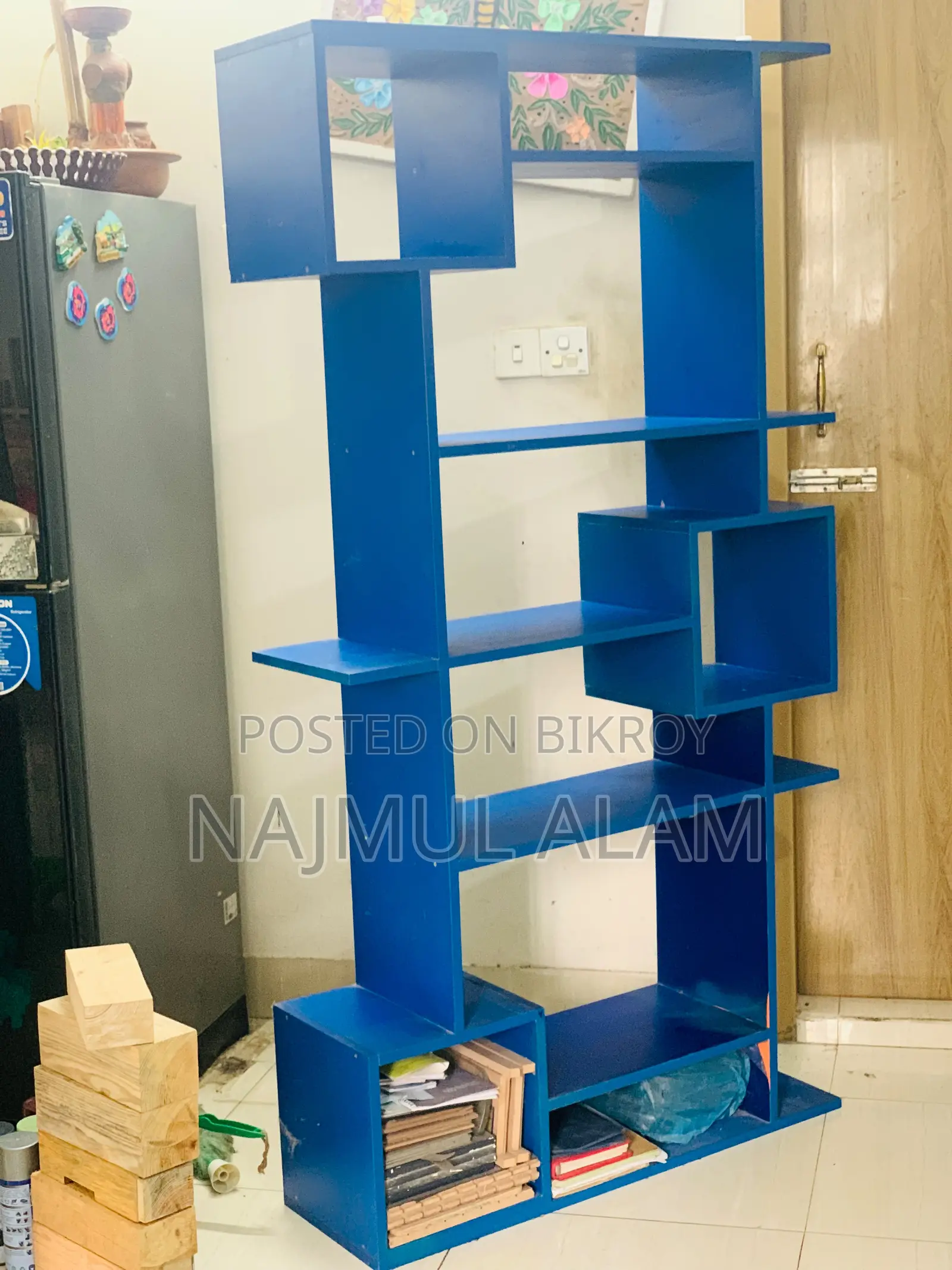 Blue Partex Multi-Purpose Bookshelf | Display Organizer | 67” ×35”