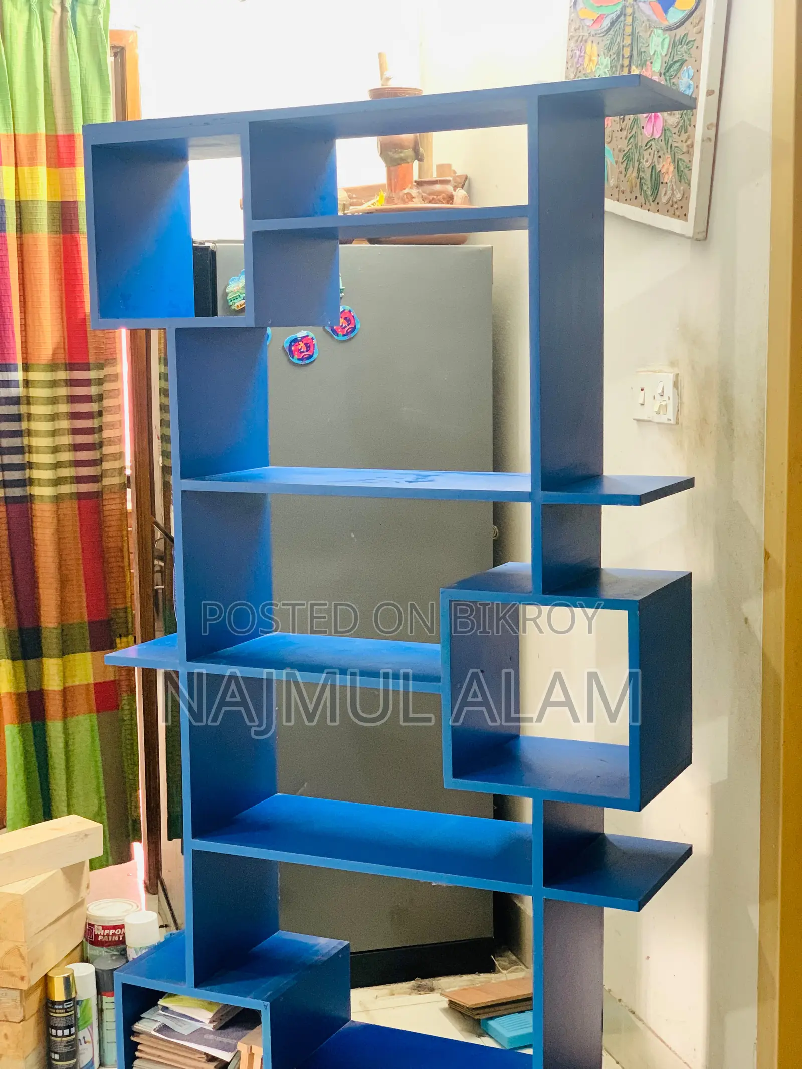 Blue Partex Multi-Purpose Bookshelf | Display Organizer | 67” ×35”