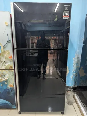 Sharp Black Colour Glass Door Inverter Fridge 660 Ltr.
