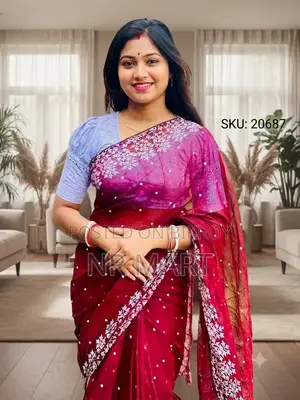 Premium Half Silk Block Print Saree