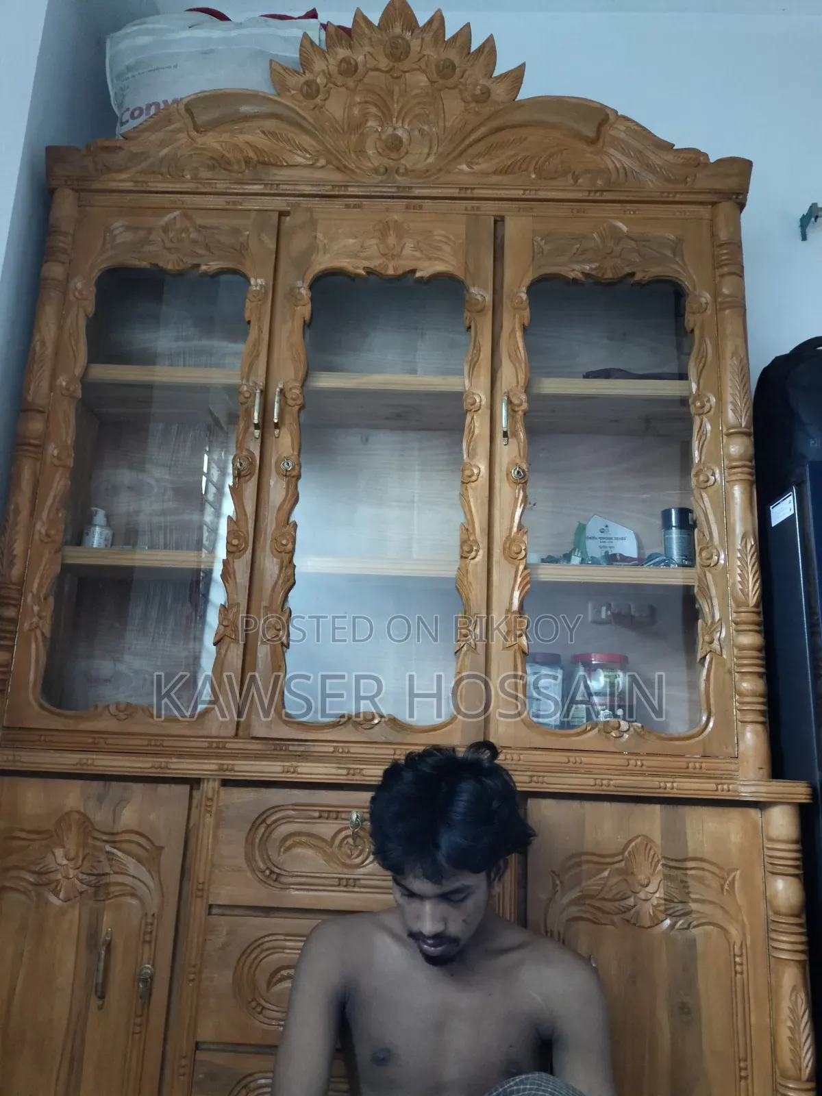 A new showcase, made of Chittagong Teak wood