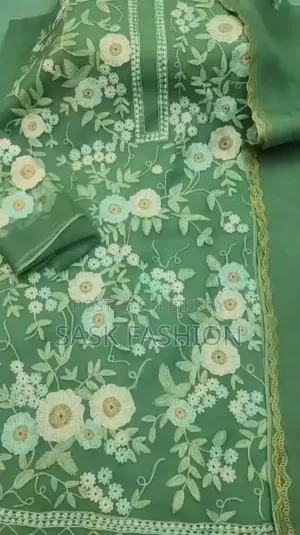 Sapura Muslin Unstitched 4-piece, all-over embroidery work.