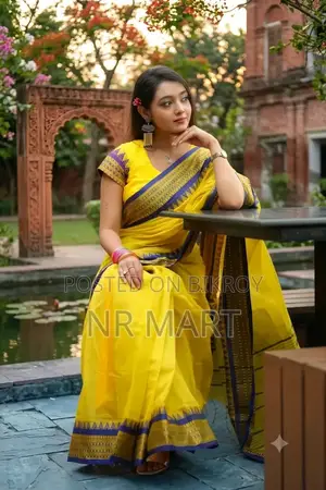  প্রিমিয়াম হাফ সিল্ক নকশি পাড় শাড়ি