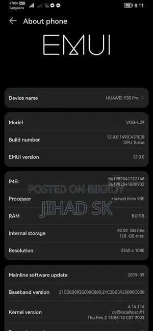 Huawei P30 Pro 128 GB Blue