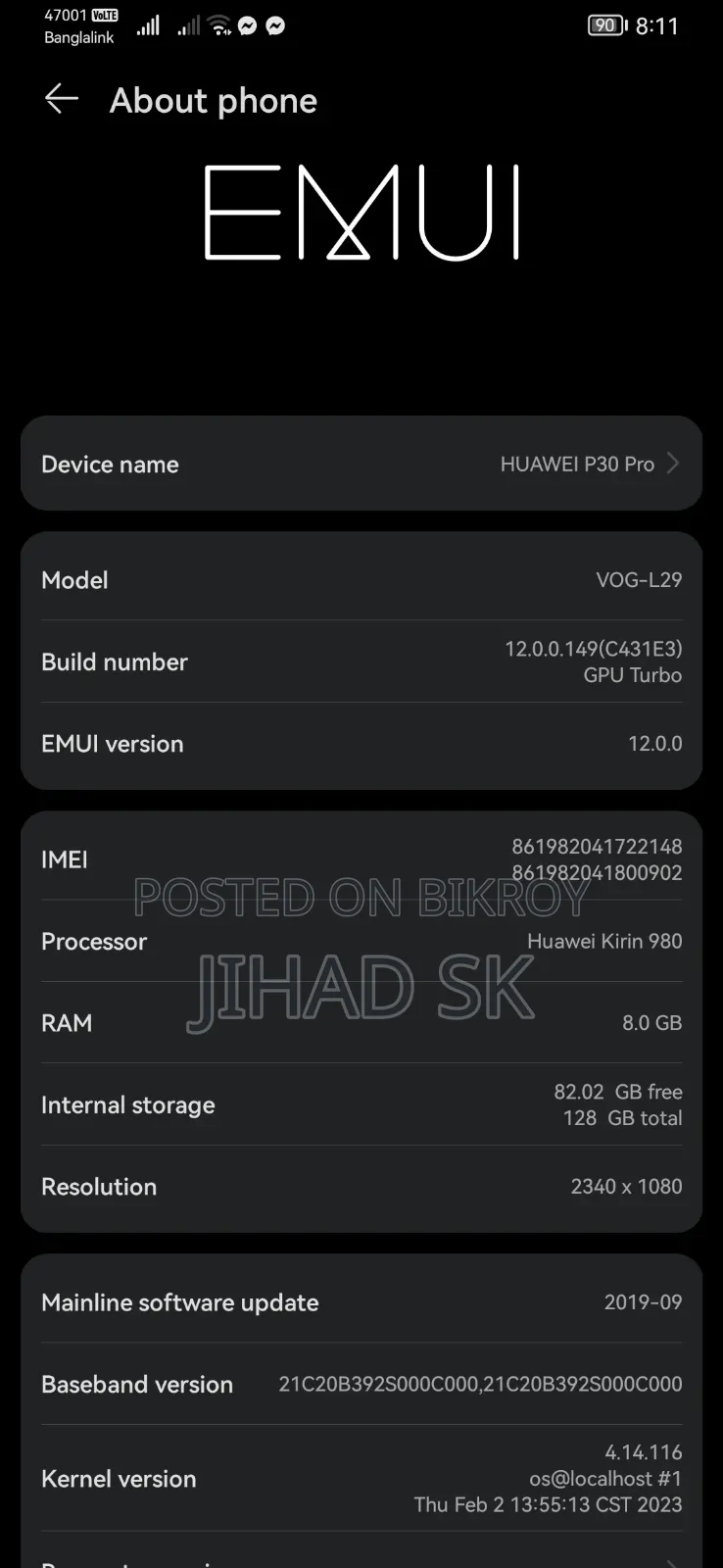 Huawei P30 Pro 128 GB Blue