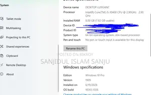 Desktop Computer Asus 8GB Intel Core i5 SSD 500GB