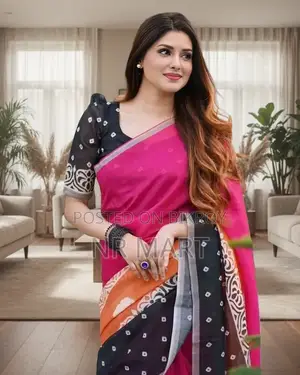 প্রিমিয়াম ডিজিটাল প্রিন্ট সিল্ক শাড়ি সাথে ব্লাউজ পিস