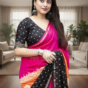 Premium digital print silk saree with blouse piece
