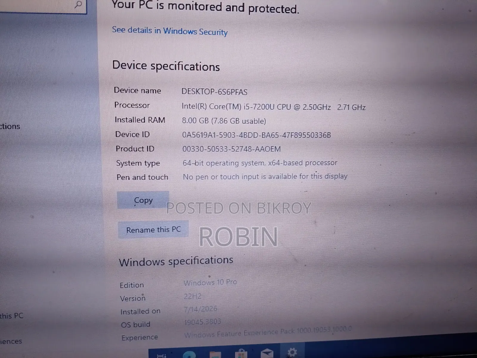 Laptop Lenovo 8GB Intel Core i5 SSD 256GB
