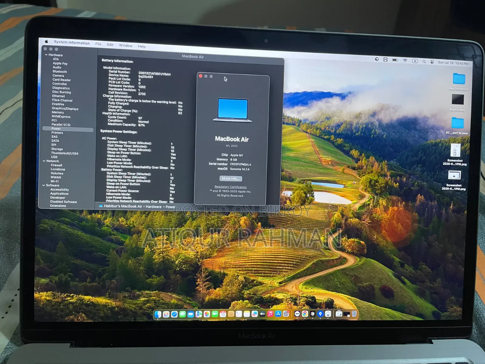 Laptop Apple MacBook Air 2020 M1 8GB Apple M1 SSD 256GB