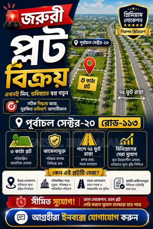 Urgent 3 Katha plot for sale in Purbachal