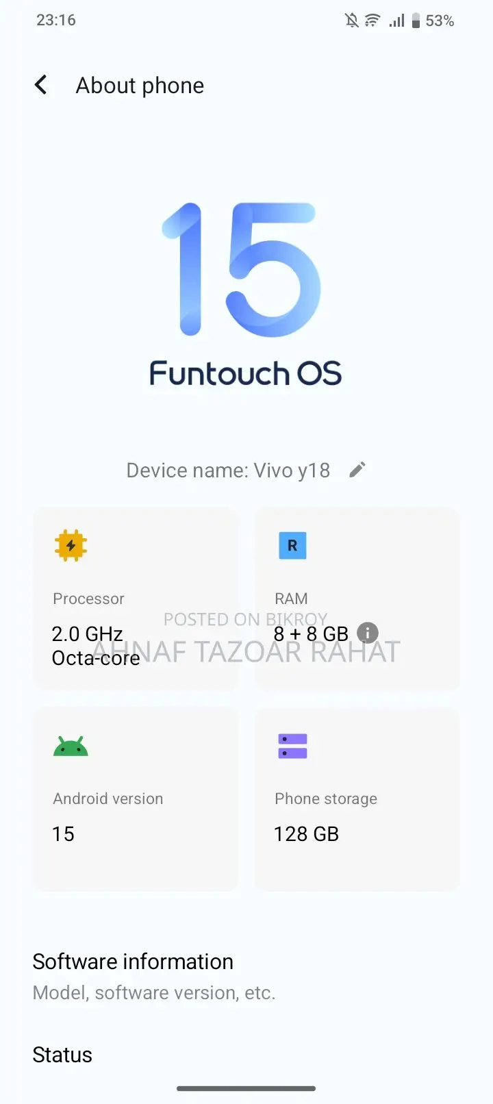 Vivo Y18 128 GB