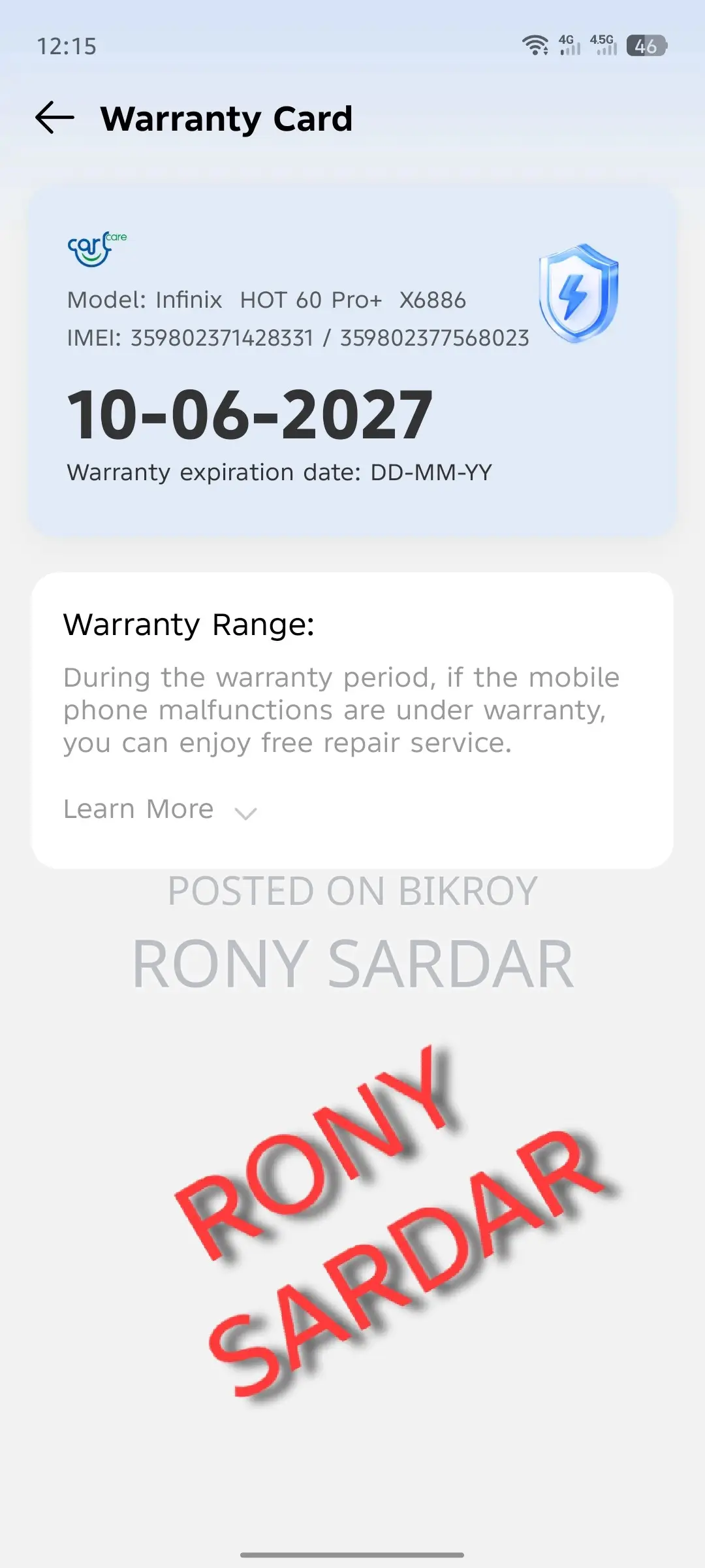 Infinix Hot 60 Pro+ 256 GB Black