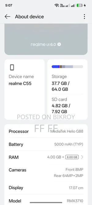 New Realme C55 64 GB Gold