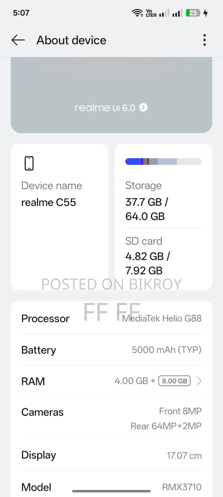 New Realme C55 64 GB Gold