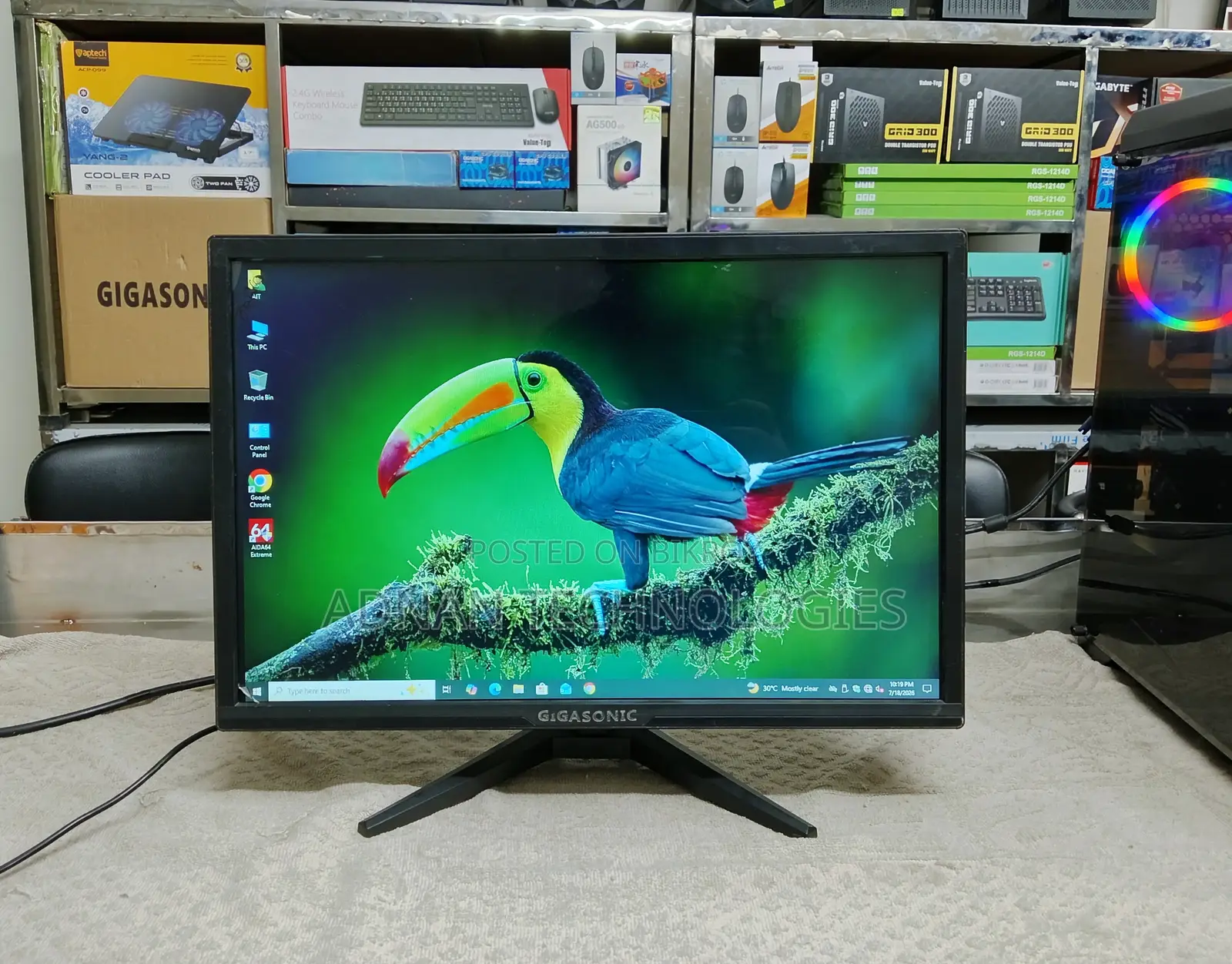Gigasonic 19-inch HD Wide Screen LED Monitor | Full Fresh