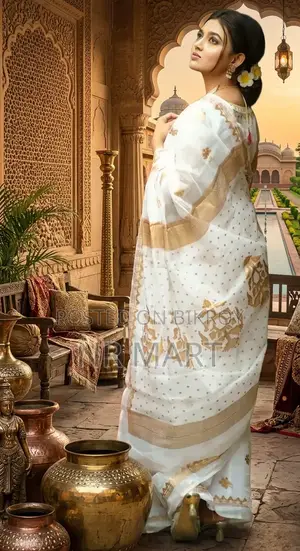 Afsan Print Saree with Blouse Piece