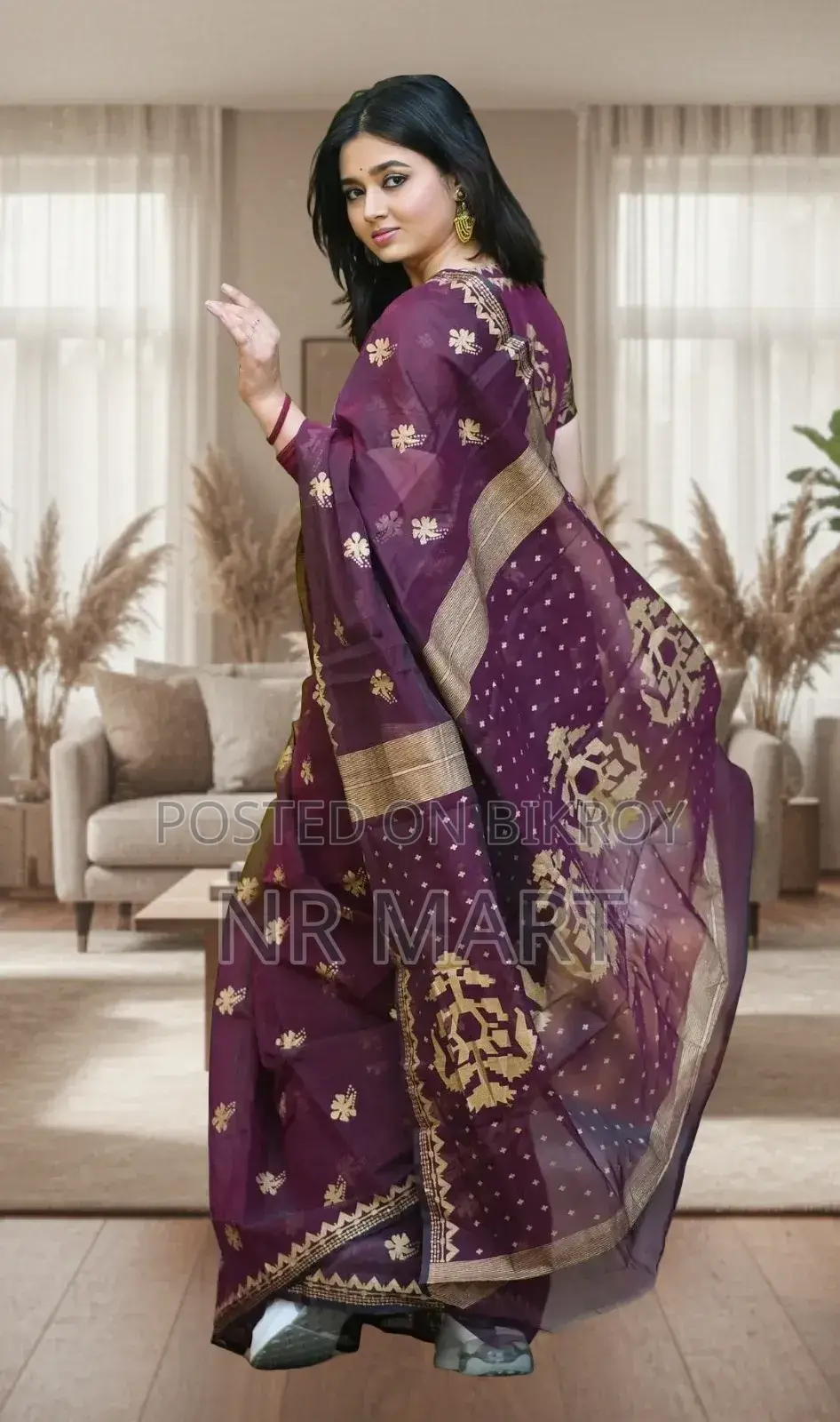 Afsan Print Saree with Blouse Piece