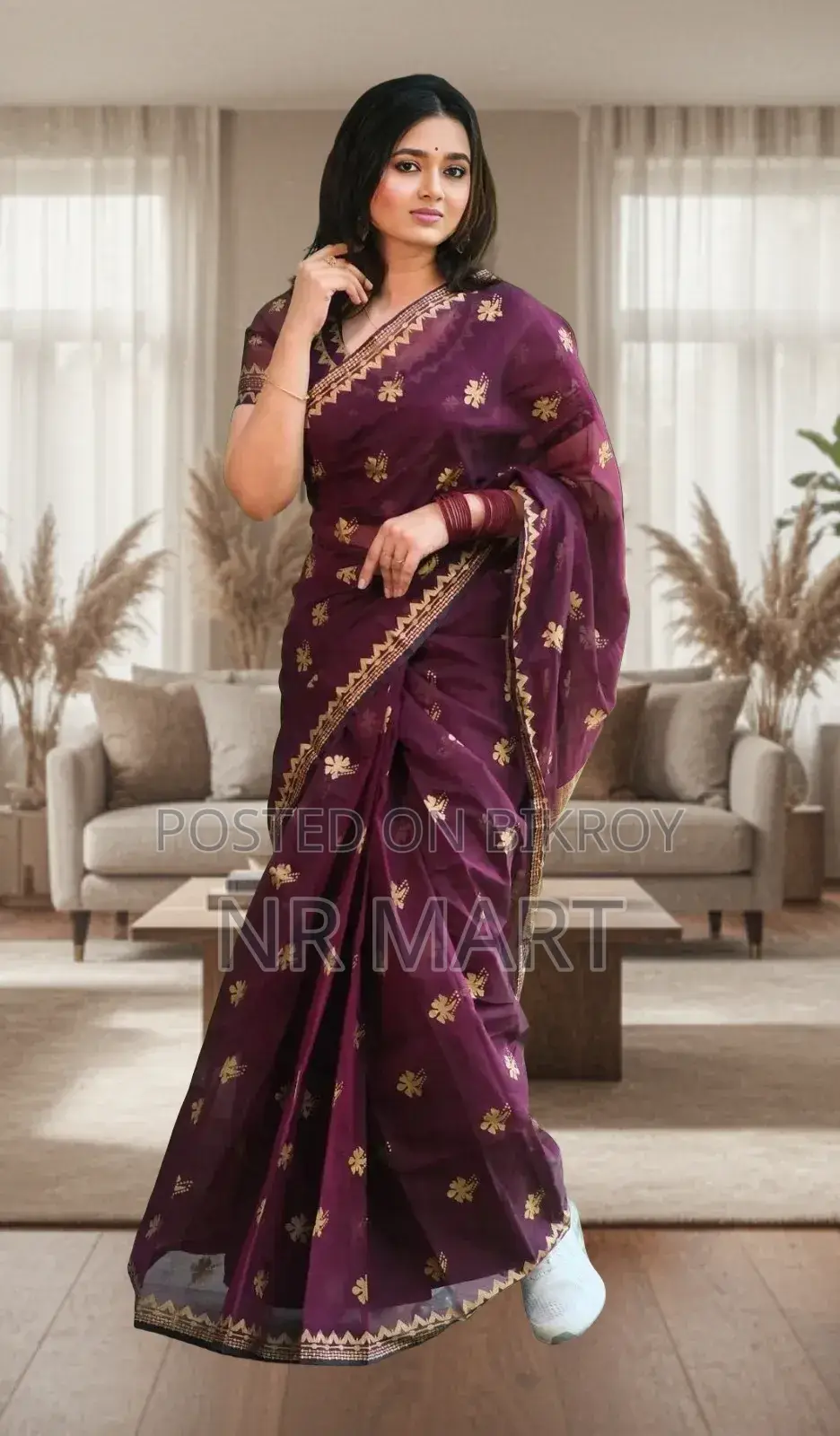 Afsan Print Saree with Blouse Piece