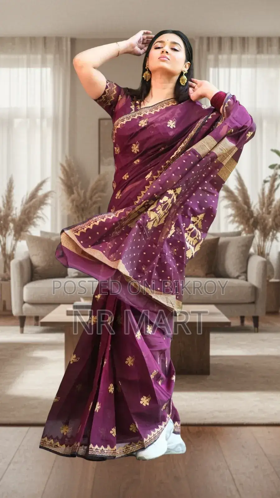 Afsan Print Saree with Blouse Piece