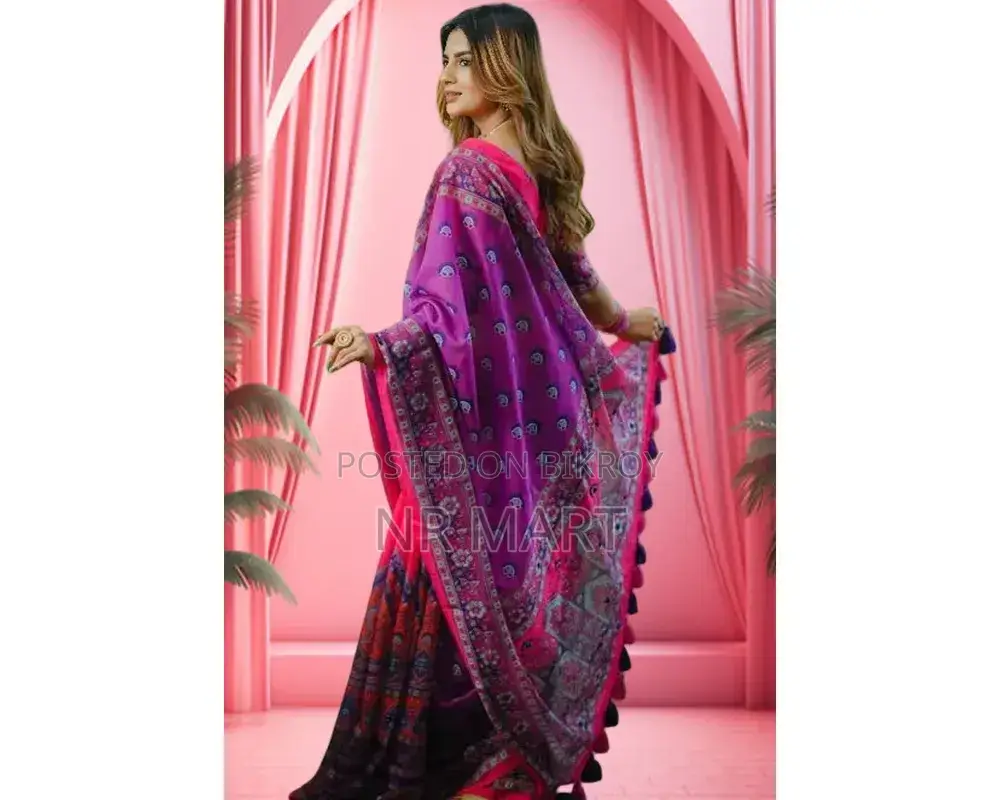  ডিজিটাল প্রিন্ট শাড়ি সাথে ব্লাউজ পিস