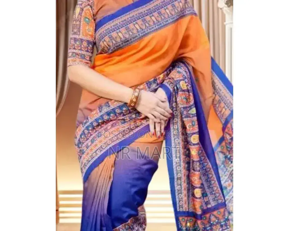  ডিজিটাল প্রিন্ট শাড়ি সাথে ব্লাউজ পিস