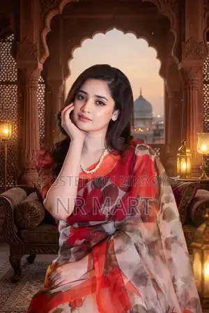 Premium Chanduri Digital Print Saree with Blouse Piece