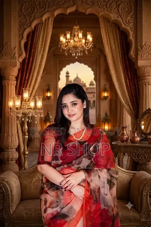 Premium Chanduri Digital Print Saree with Blouse Piece