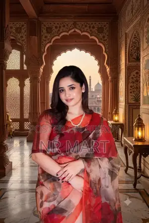 Premium Chanduri Digital Print Saree with Blouse Piece