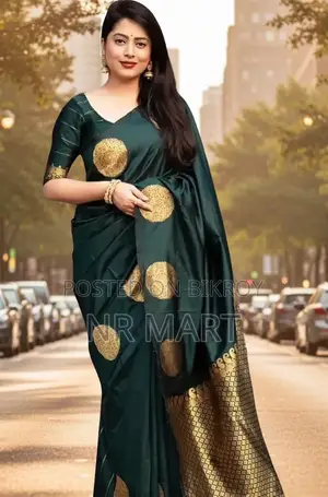 Afsan Print Silk Saree with Blouse Piece