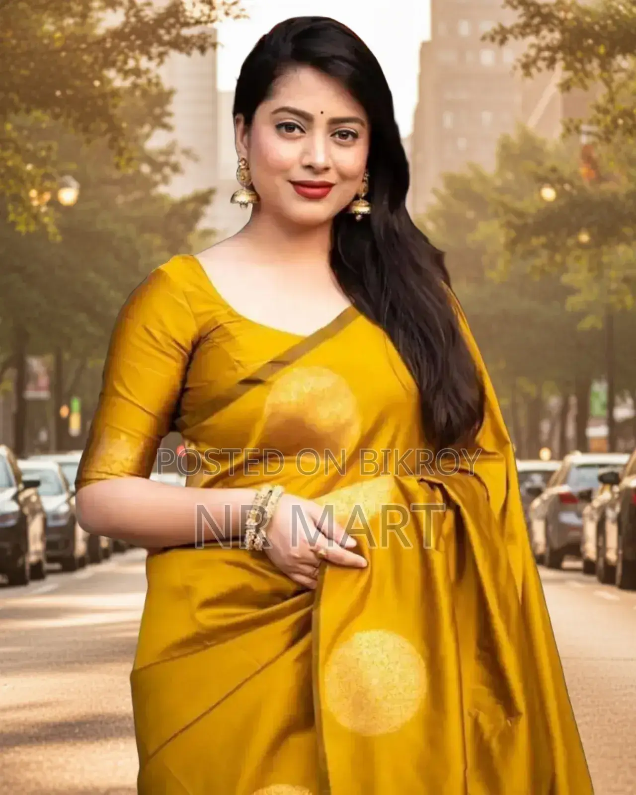 Afsan Print Silk Saree with Blouse Piece