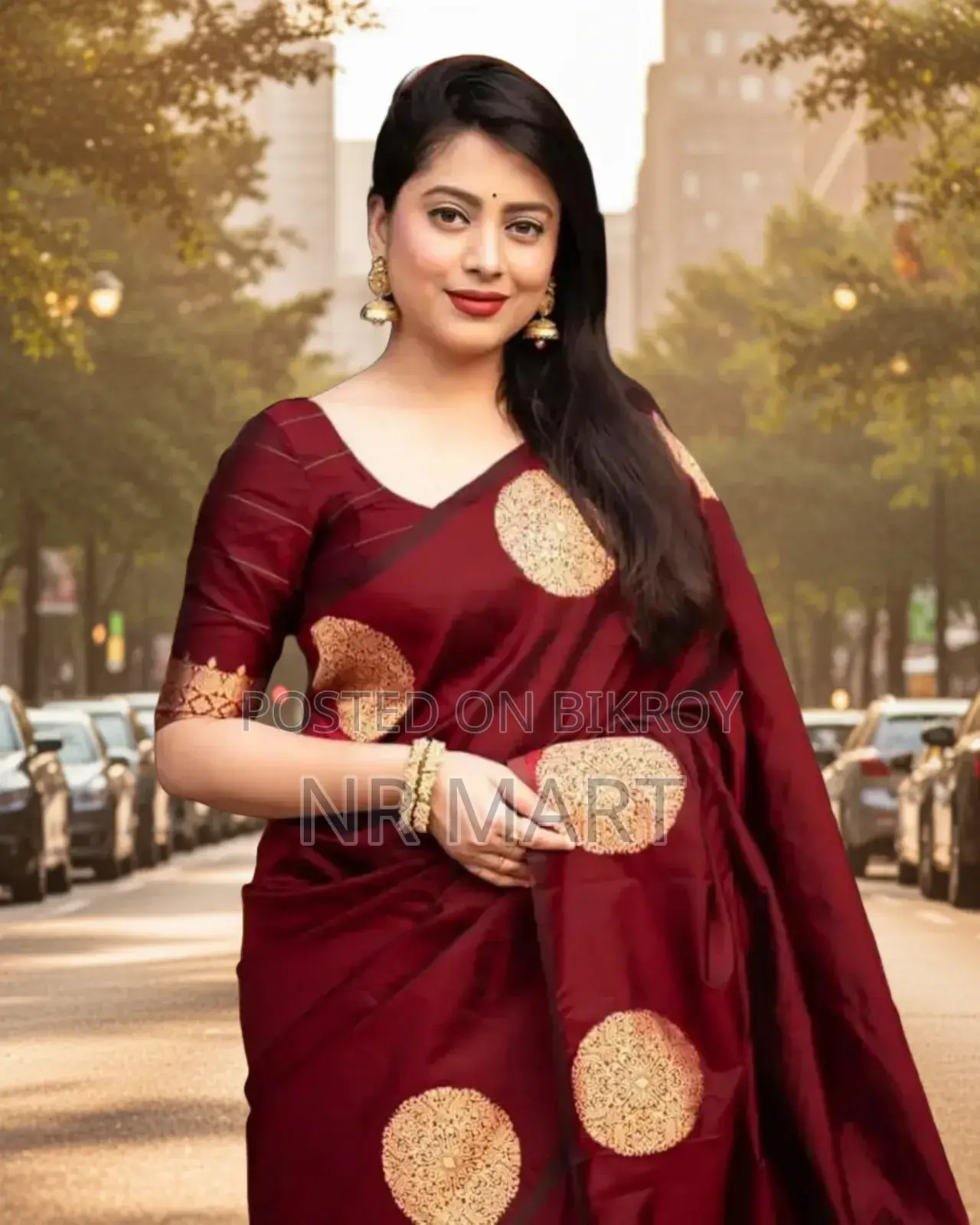 Afsan Print Silk Saree with Blouse Piece