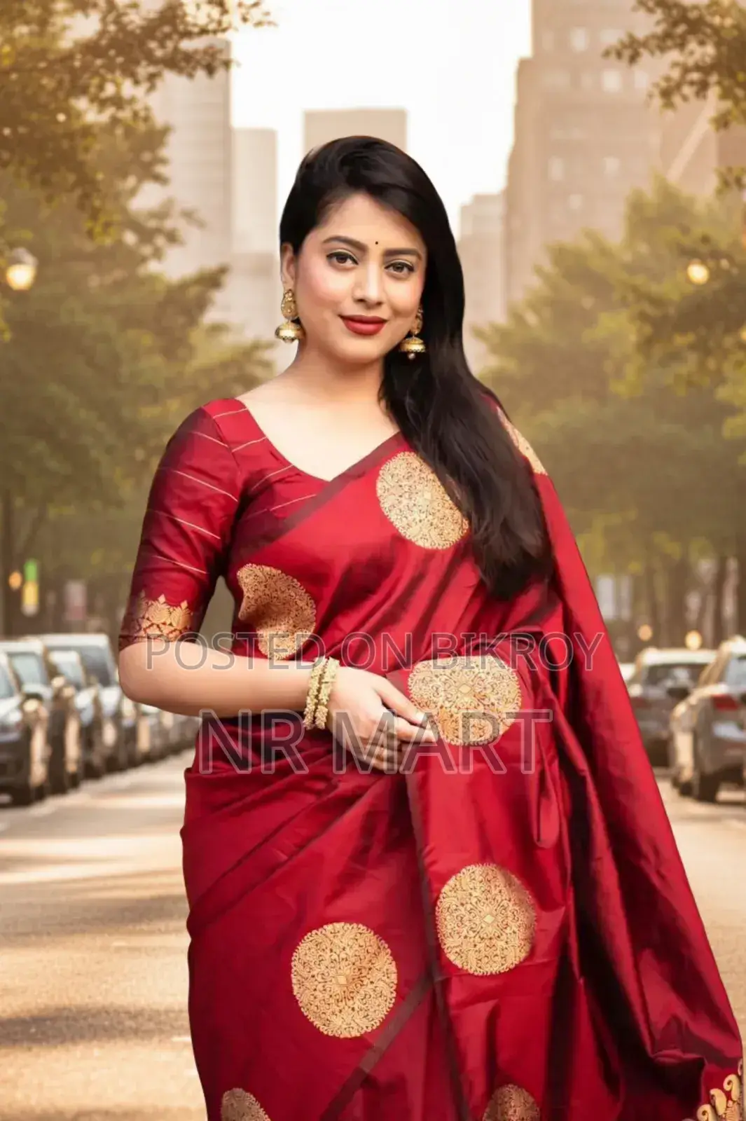 Afsan Print Silk Saree with Blouse Piece
