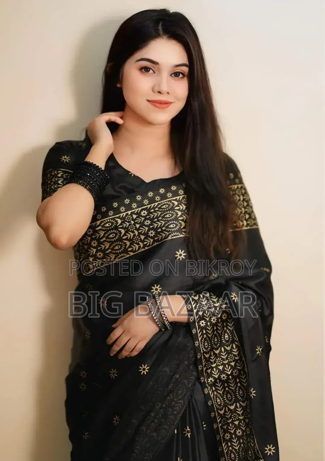 জাপানি সিল্ক স্কিন প্রিন্ট শাড়ি উইথ ব্লাউজ পিস