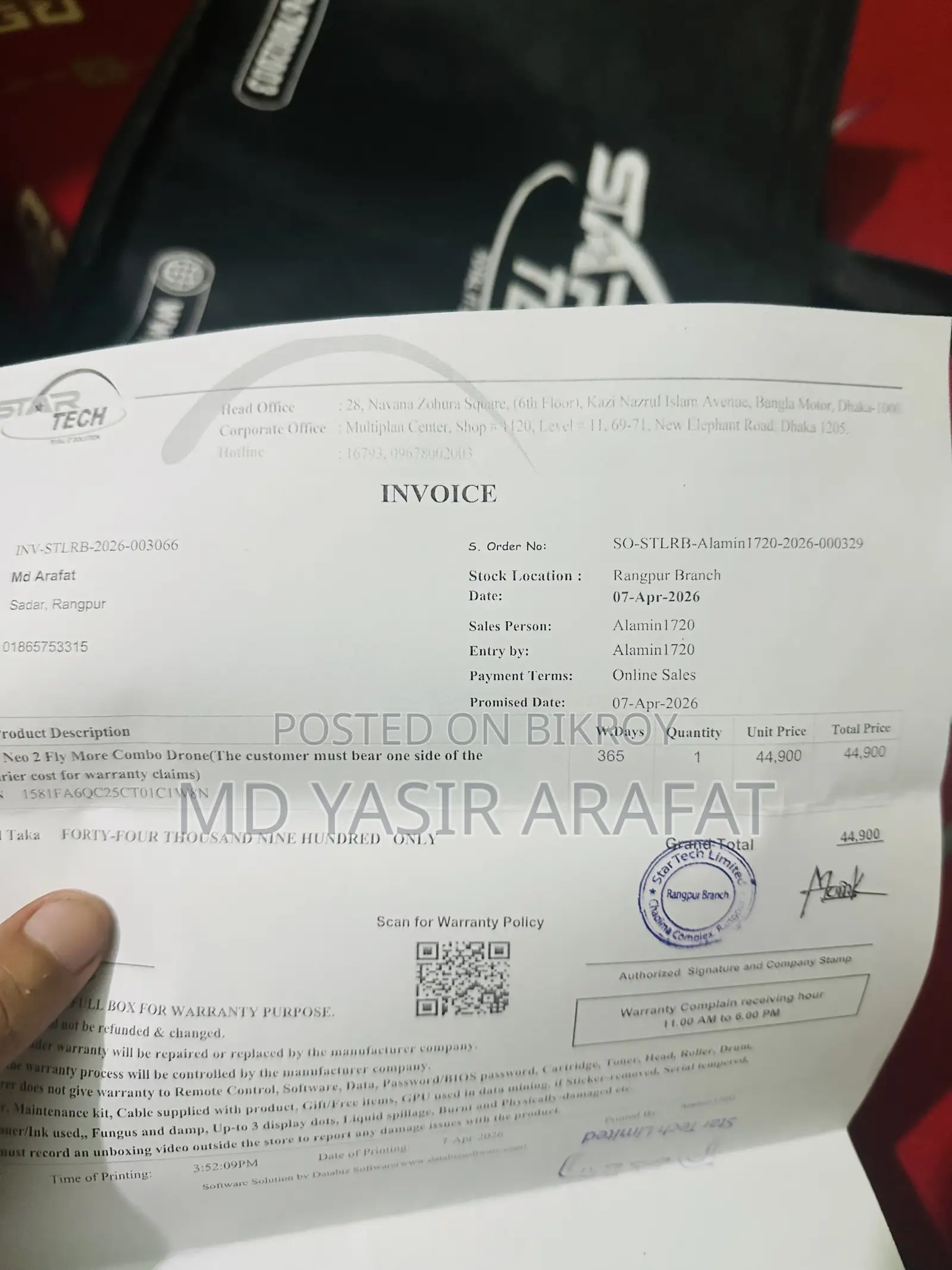 Dji Neo 2 Fly More Combo With Warranty