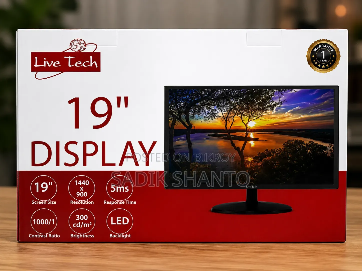 Live Tech 19" LED Monitor – Good condition