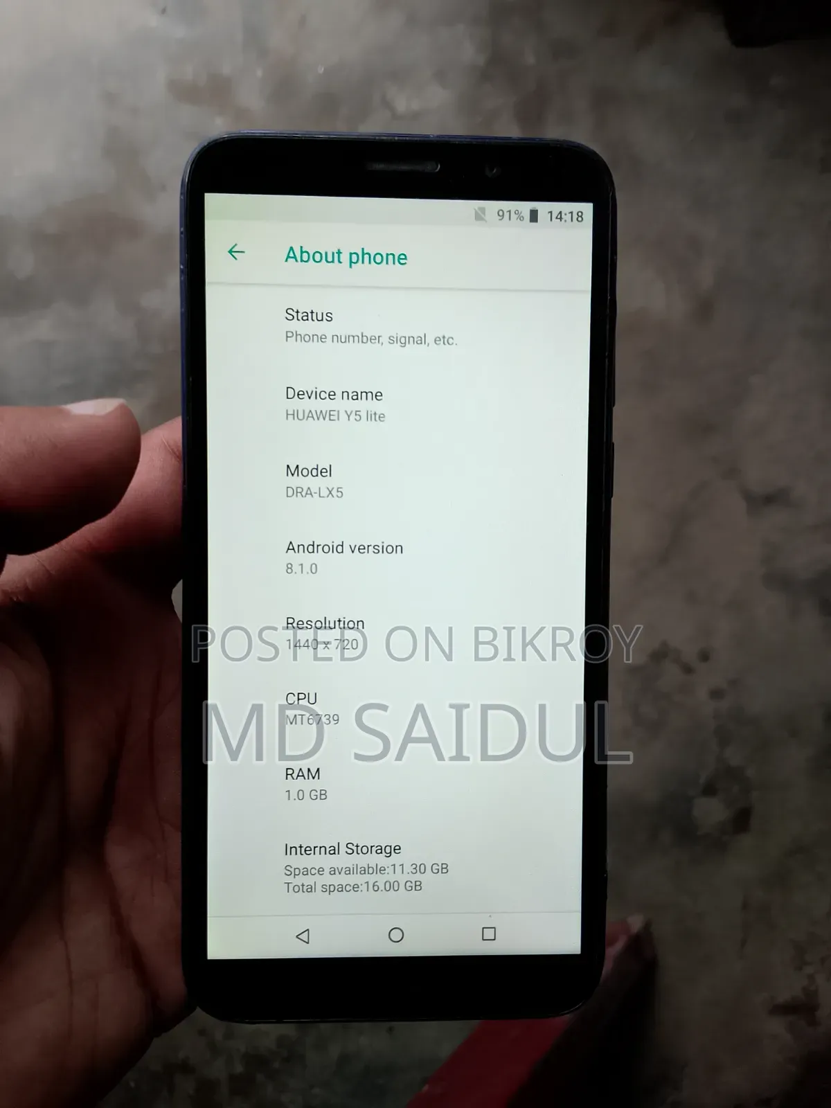Huawei Y5 Lite 16 GB Black
