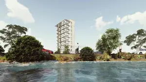 2100 Sft. Lake Facing Flat in Aftabnagar