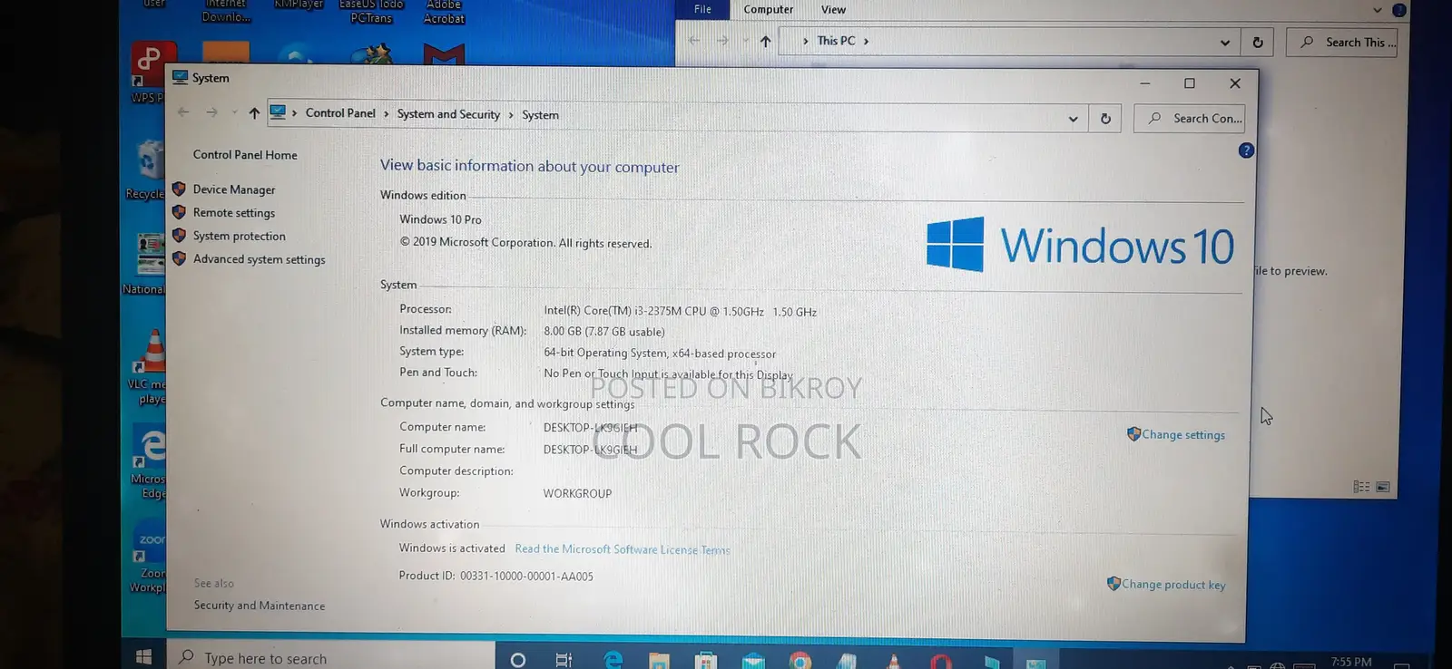 Laptop Dell Inspiron 15 3000 8GB Intel Core I3 SSD 256GB