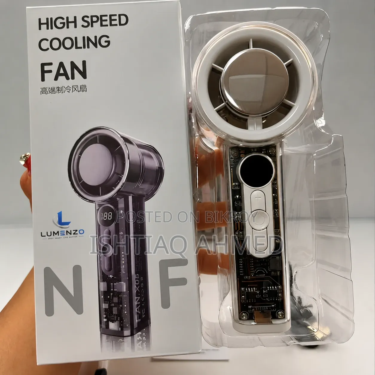 X05 IceCooling Handheld Fan With Digital Display, 100-Speed Adjustment